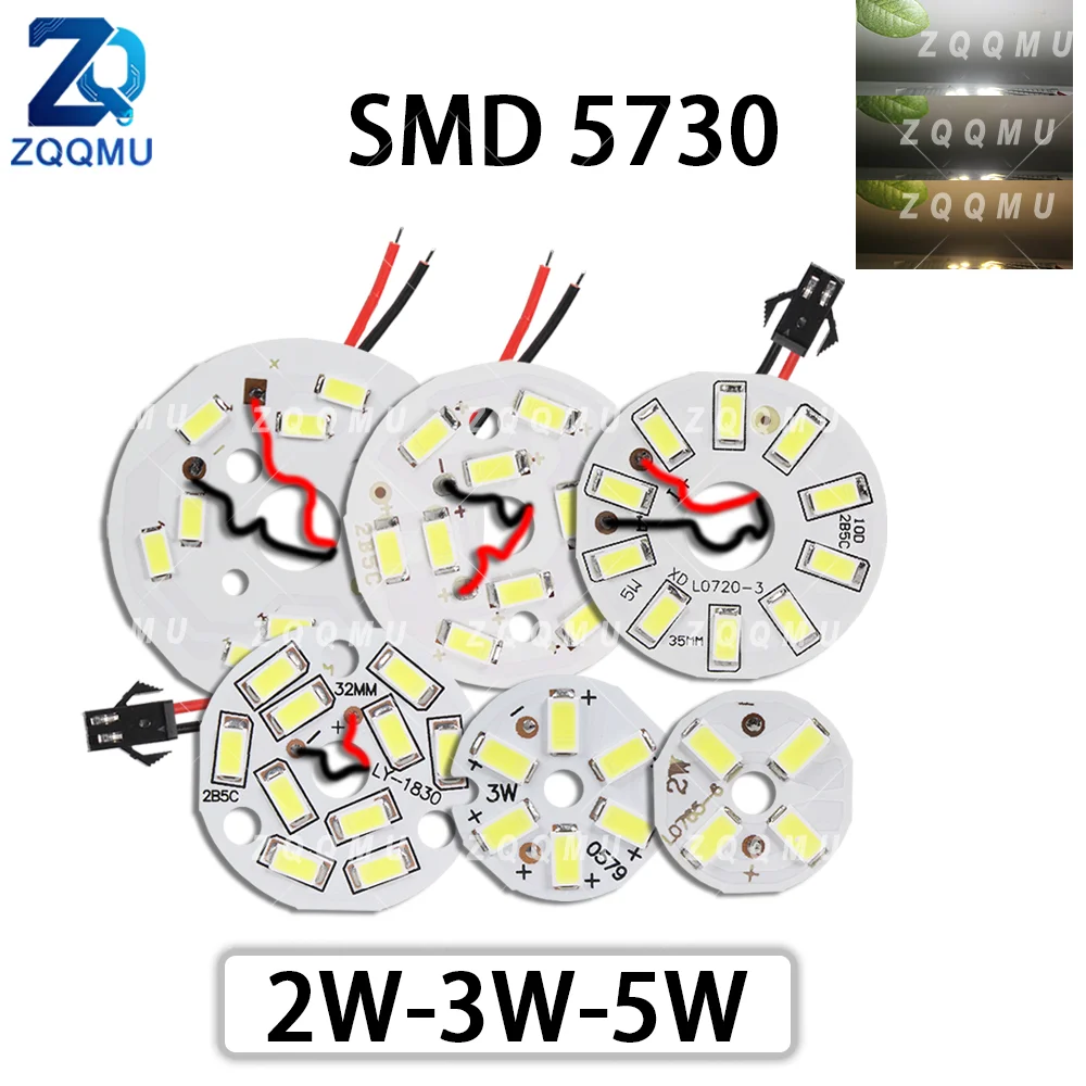 10PCS SMD5730 LED Chip Board 2W 3W 5W PCB Light Source Panel For Table Camping DIY Mini Chandelier Bulb Repair Module Parts