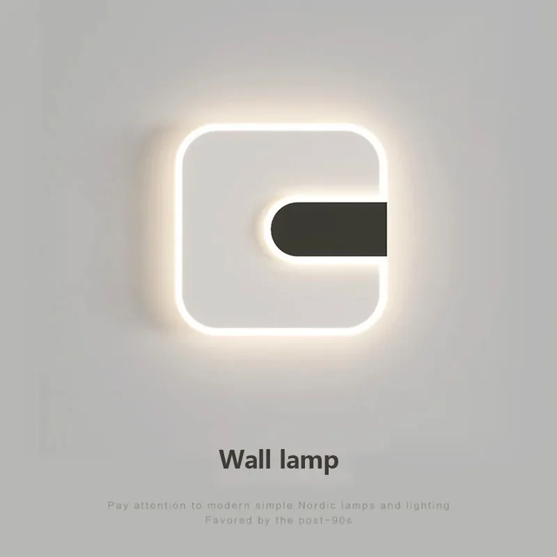 Modern LED Round Square Wall Lamp Minimalist White Black For Bedroom Bedside Living Room Indoor Home Decoratioan Light Fixture