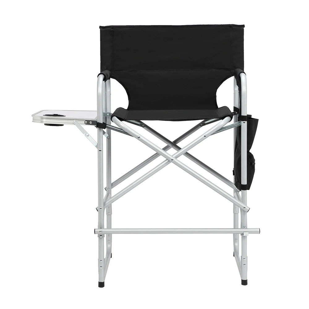 Silver White Iron Pipe Black Cloth Surface Plastic Sprayed Iron Round Pipe Director's Chair Without Carrying Bag