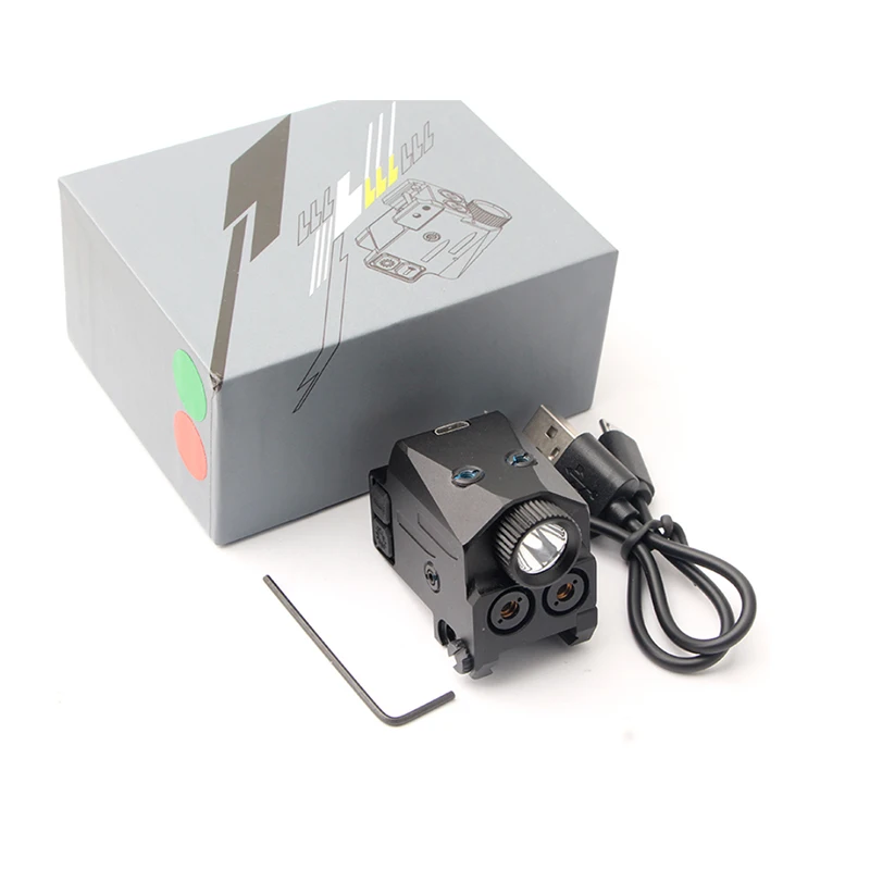 Compact Mini 500lumen USB LED Flashlight with Tactical Red  and Green Combo Waterproof Lithium Battery Custom Logo