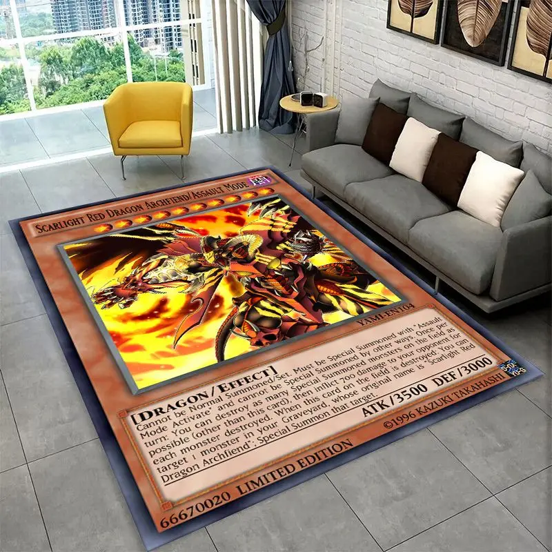 Yu-Gi-Oh Monster Card Cartoon Anime Carpet Rug for Bedroom Living Room Sofa Doormat Home Decor,Kid Game Area Rug Non-slip Gift view 4