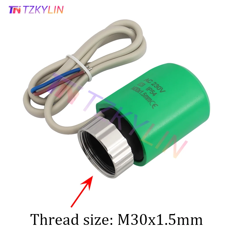 230V Normally Closed Normally Open M30x1.5 Electric Thermal Actuator for Underfloor Heating TRV Thermostatic Radiator Valve