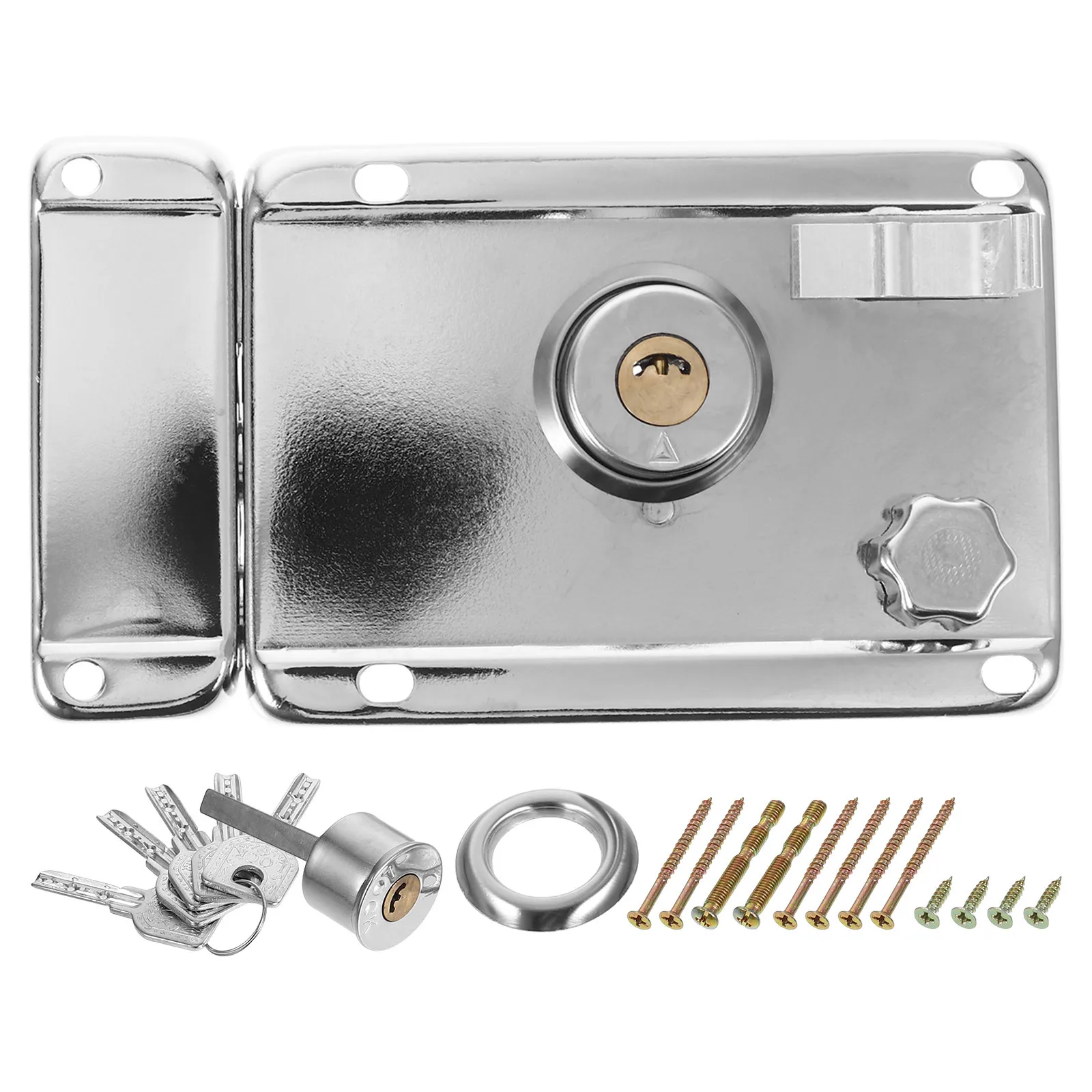 

1Set Bedroom Door Lock Stainless Steel Indoor Crescent Opening Universal Easy Install Safety Lock Set