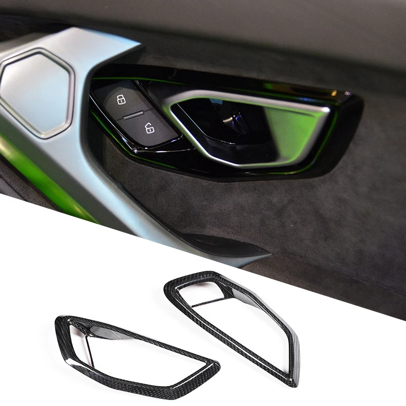 Inner Door Handle Trim Frame Real Carbon Fiber Interior Door Pull Handle Bezel For Lamborghini Huracan LP580 4T LB724 2014-2021