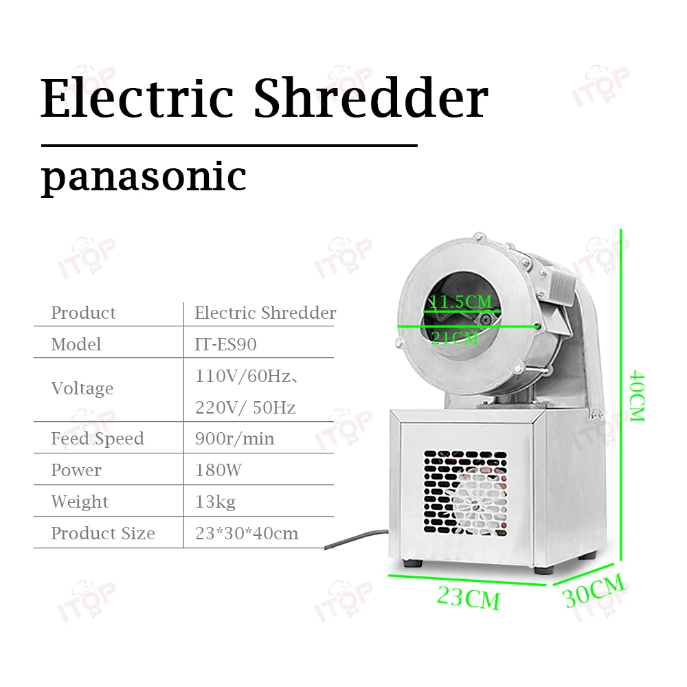 상업용 주방 쉐딩 기계, 슬라이싱 및 파쇄 기능, 2.5mm, 3mm, 4mm 옵션 교체 블레이드