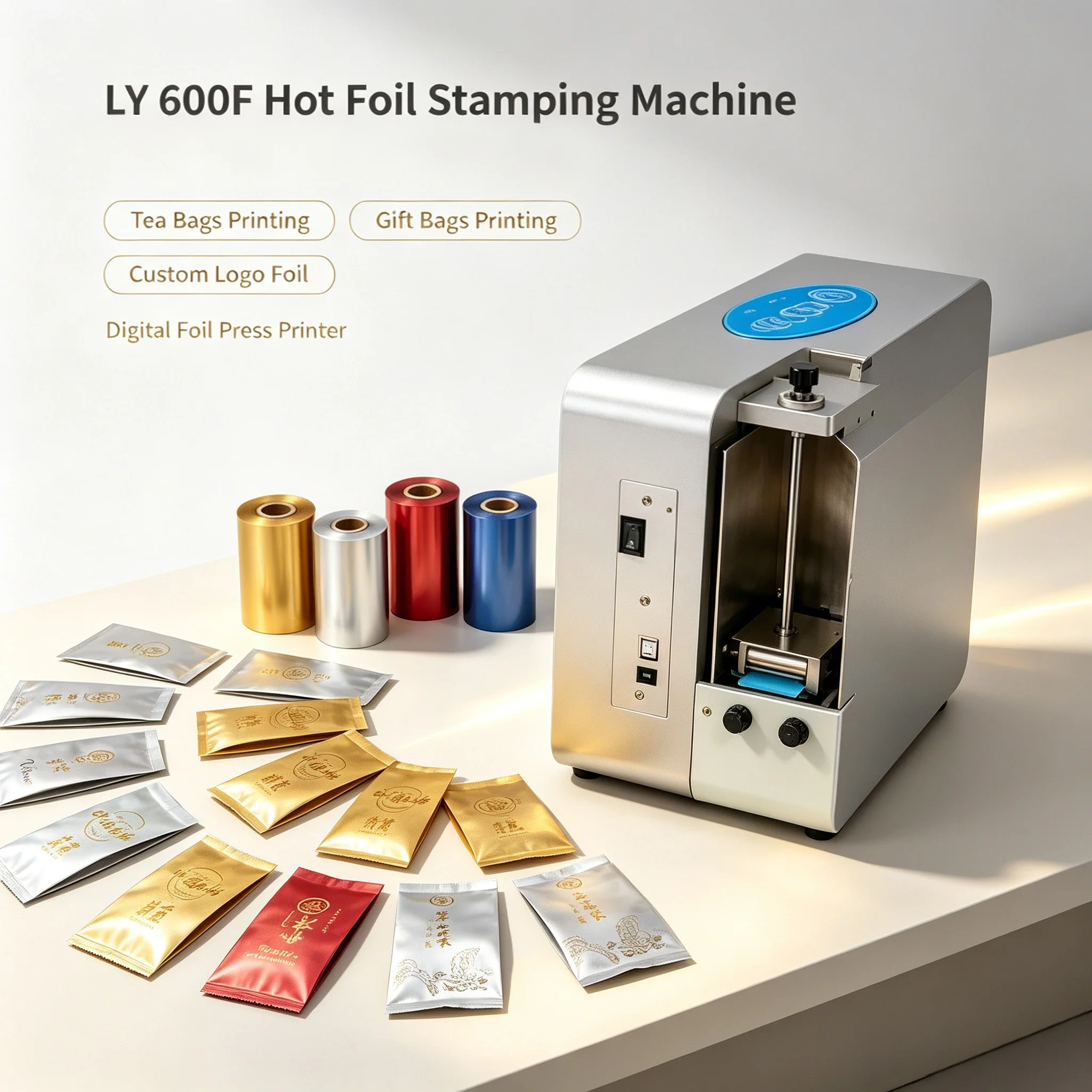 LY 600F Digital Hot Foil Stamping Machine Foil Press Printer for Tea Gift Bags Hot Foil Printing