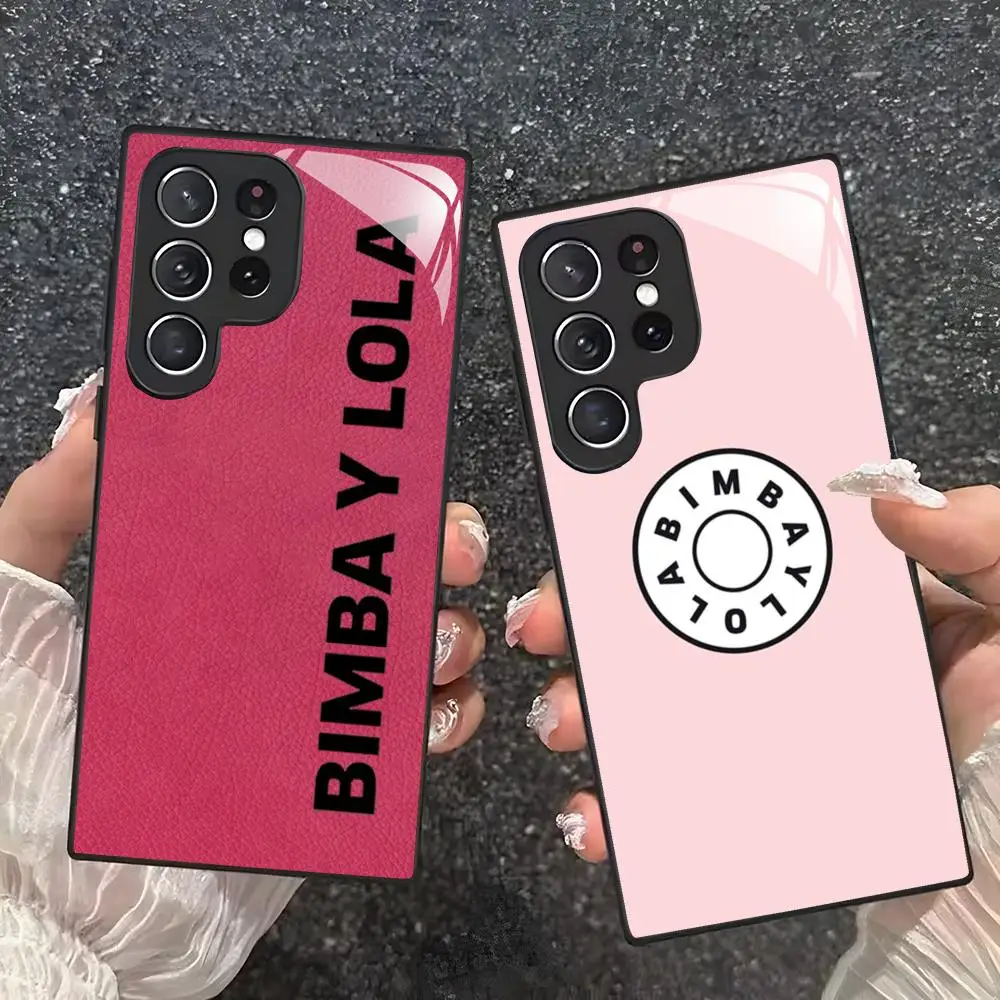 Чехол для телефона с логотипом BIMBA Y LOLA для Samsung S26 S25 S24 S23 S22 S21 S20 Plus Ultra Note20, чехол из закаленного стекла