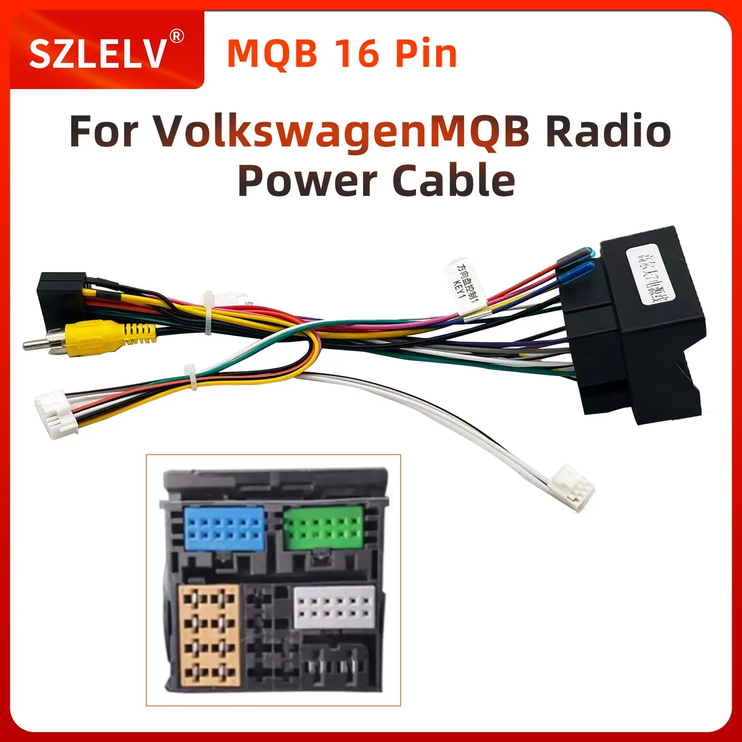 كابل توصيل الطاقة لواجهة راديو السيارة MQB العالمي لسيارة Volkswagen VW SEAT Skoda مشغل صوت الفيديو الوسائط المتعددة Autoradio