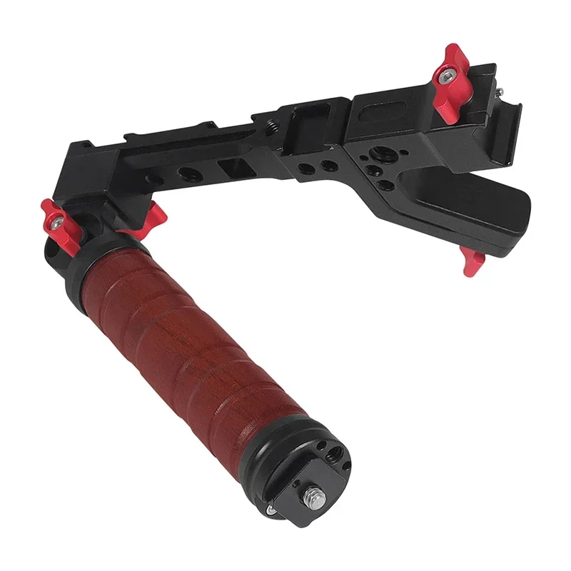 Powerwin قابل للتعديل الجانب حبال مقبض الخشب طوي مقبض السكك الحديدية المشبك الحذاء البارد جبل ل DJI Ronin RS3 RS4 PRO RS2 RSC2