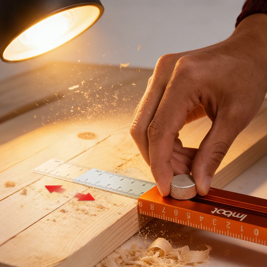 Imbot Adjustable Marking Gauge, Multi-Angle, With 90°+180° Level, A Commonly Used Tool For Woodworking And Decoration