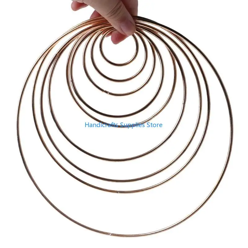R1WA Round Dreamcatch Circle Iron Circle DIY Crafts Project for Christmas Valentines Holiday Decorations