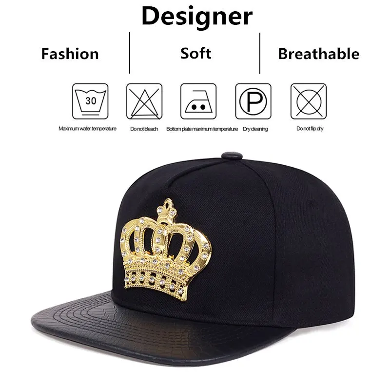 Unisex Crown Emblem Hip-hop Hats Outdoor Adjustable Casual Baseball Caps Sunscreen Hat