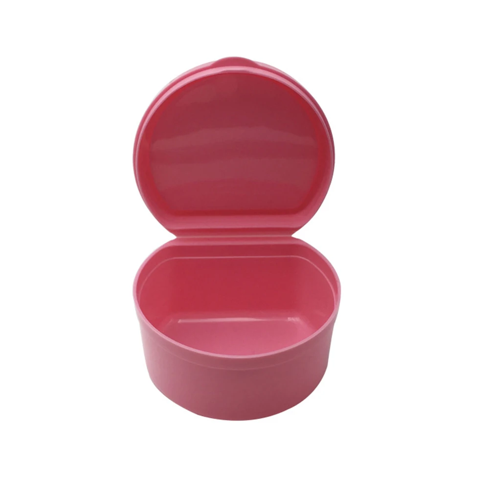 

False Teeth Storage Box Portable Mini for Denture Mouth Guard Hygienic Container with Strainer Design Reusable