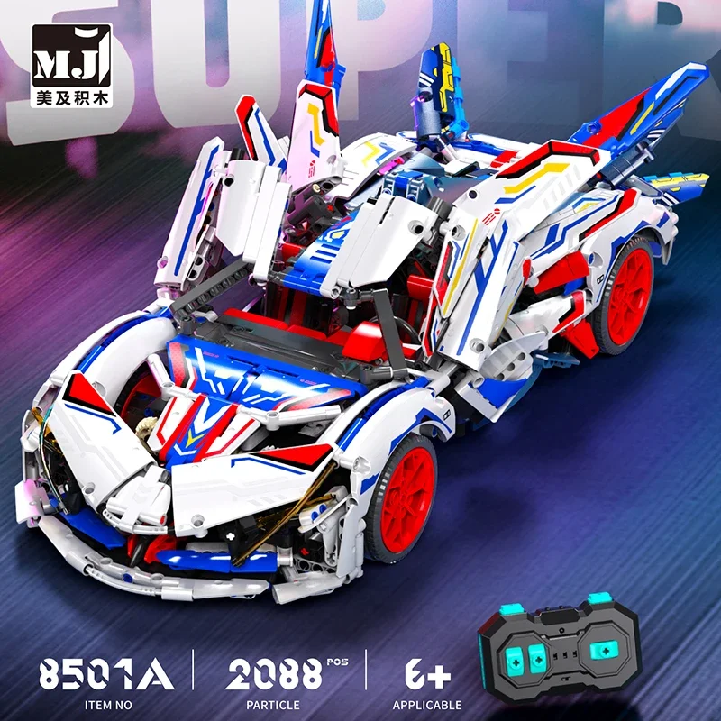 Famous Block High-Tech Car Model Bricks MOC Super Sport Car Assemble Plastic Building Blocks Toys for Children Juguetes MJI 8501