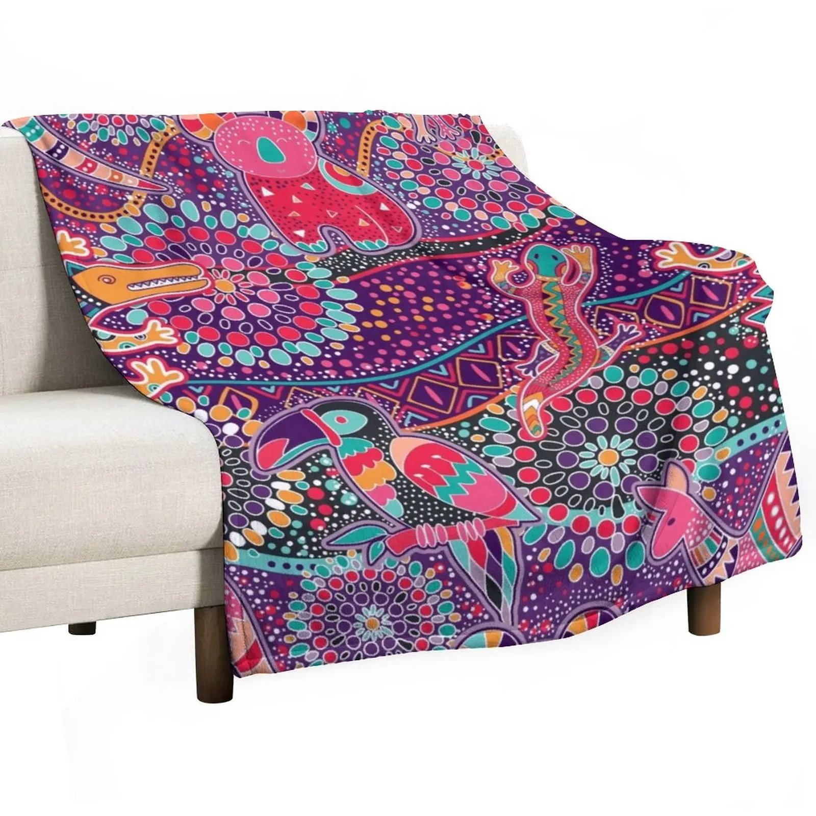 Australian Dreamtime Throw Blanket Loose Custom Flannels Decorative Sofa blankets and throws Quilt Blankets