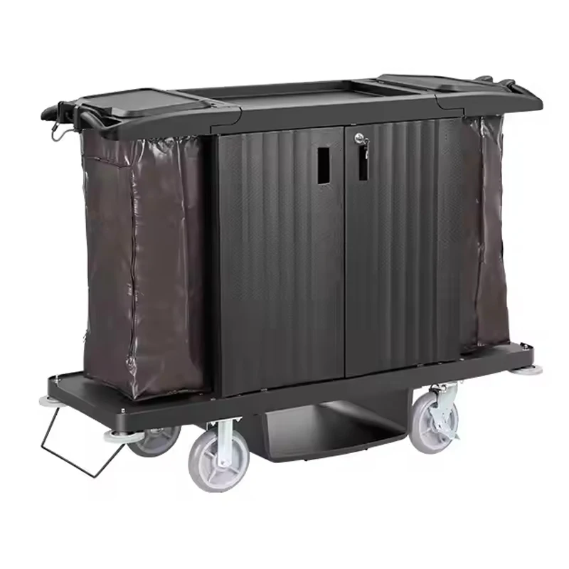 Carrello per cameriera commerciale per carichi pesanti per hotel di lusso 2025 per carrello per servizi di pulizia per attrezzature per la pulizia
