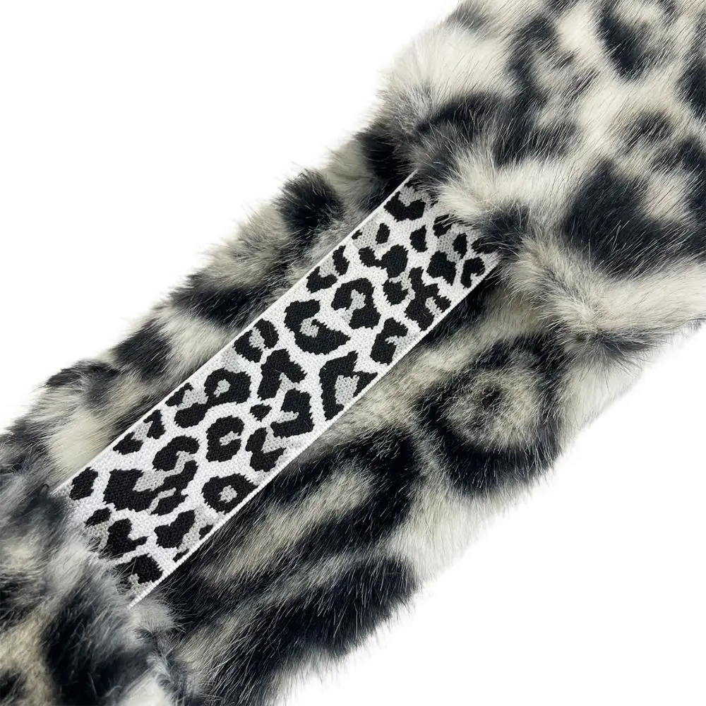 New Faux Fur Faux Fur Headband Soft Leopard Print Leopard Headband Stretchable Elastic Back Winter Ear Warmer