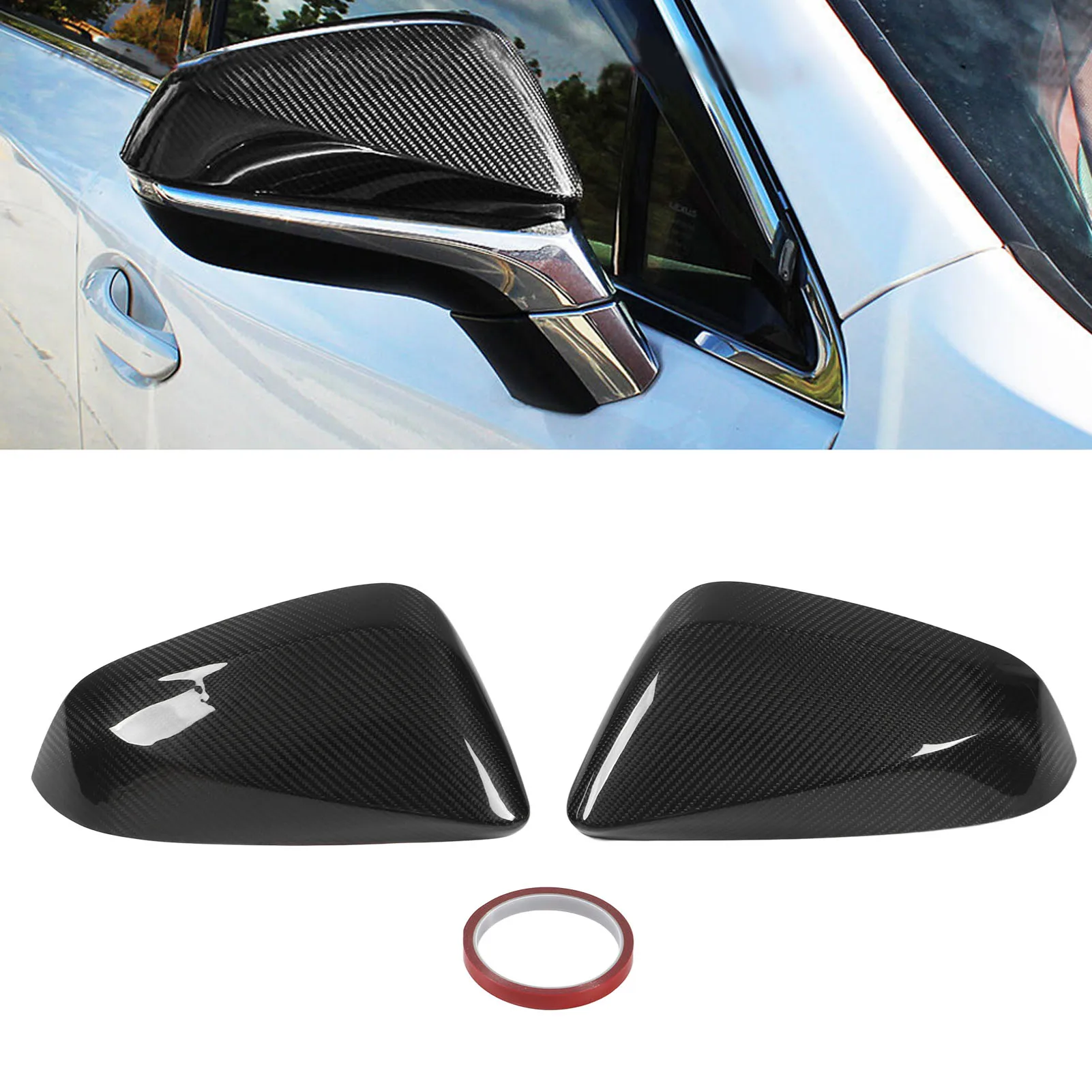 

1 Pair Mirror Cover Anti-Scratch Mirror Cap Dry Carbon Mirror Shell For Lexus RX NX 2016-2022 RHD Stick-On Accessory