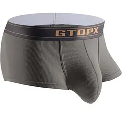 Men Boxer Shorts Low Waist Single Layer Thin Flat Angle Sports Breathable Threaded Pocket Four Corner Underwear Sexy Bikini