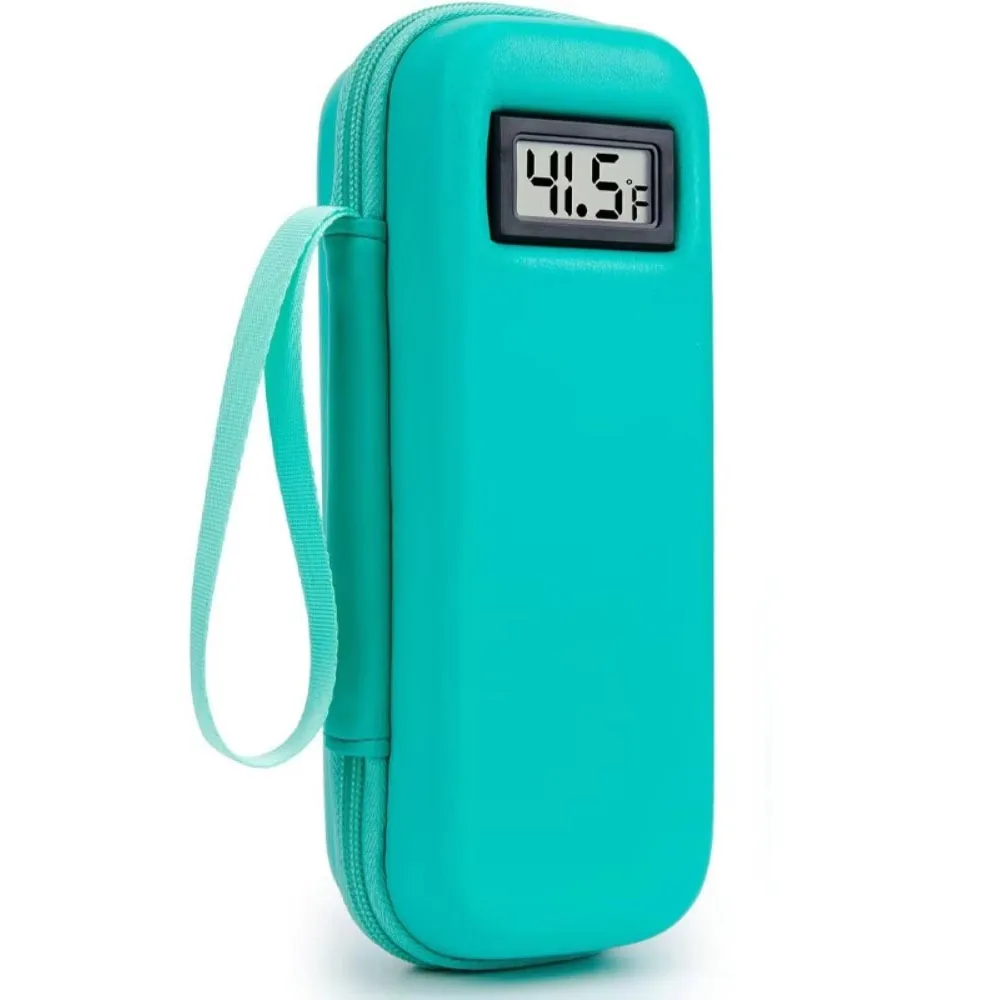 Waterproof Insulin Cooler Travel Case with Thermometer Display Reusable Refrigerated Medicine Organizer Portable Insulated