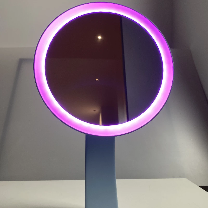 New Model Modern Vanity Table Lighting Make up Mirror with Light for Makeup Round Handheld Lighted Irregular