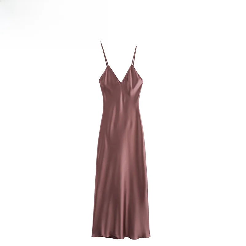 ZBZA Moda Csola de Cetim Vestido F Design E Outono Nova Chegada Sem Mangas Vestido de Fibra de Poliéster Peç...