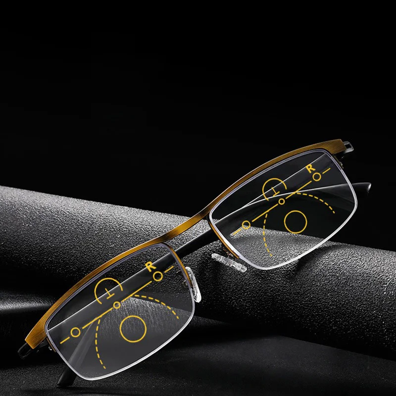 New Intelligent Zoom Progressive Multi-Functional Reading Glasses Women Men Multifocal Anti-Blue Light Hyperopia Eyeglasses