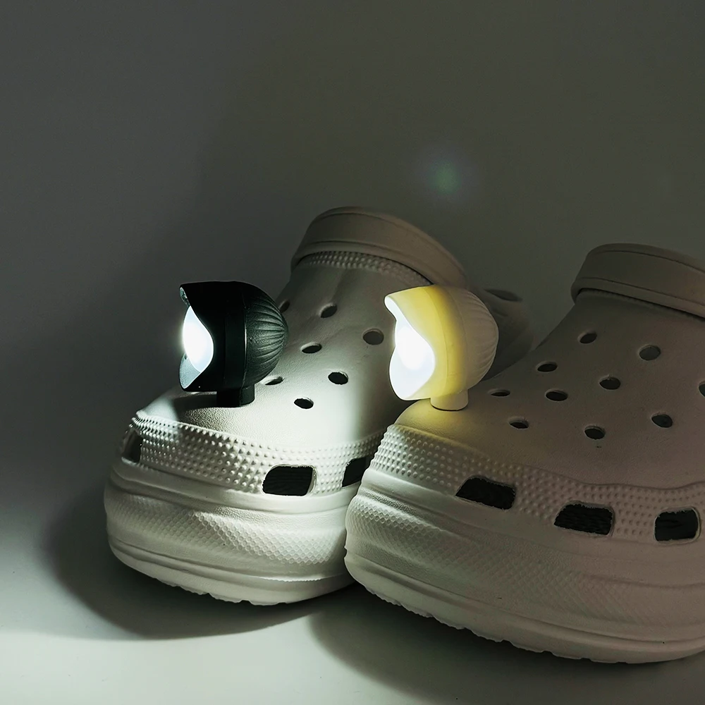 2pcs LED Shoe Lights Charms - Upgrade Long Range‌ Rechargeable Outdoor Camping PVC Garden Shoes Charm Decoration