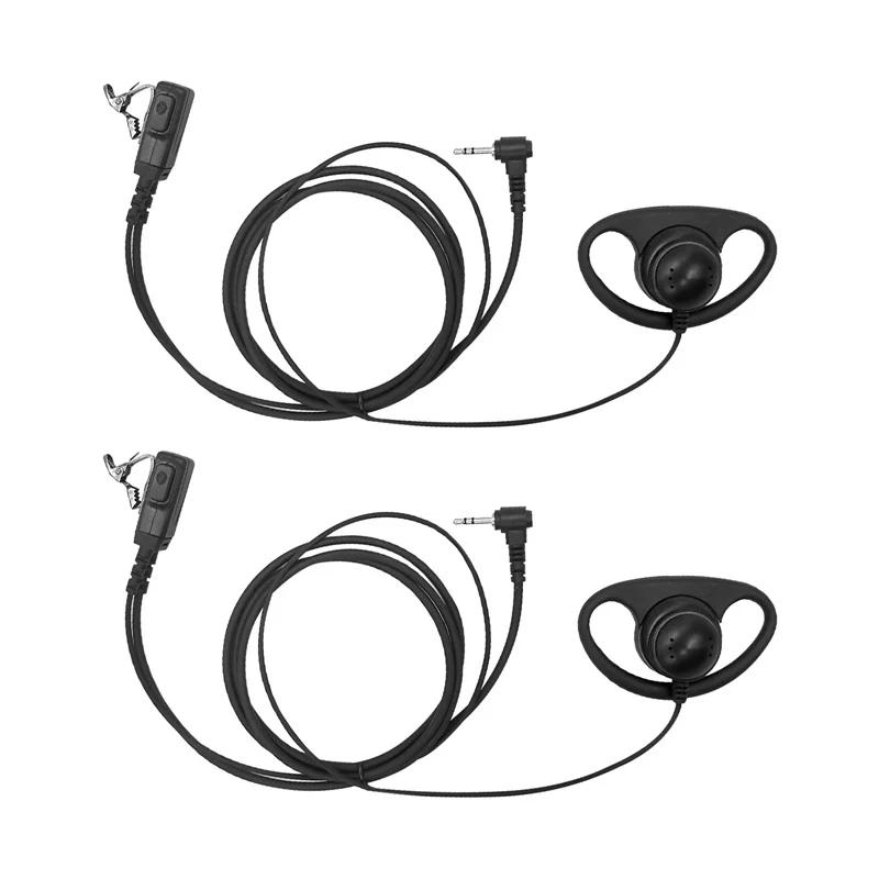 RISENKE-D-Ring PTT Mic Earpiece Headset,for Motorola T200TP,T260,T100,T100TP,T402,T460,T465,T600,T605,T800,Talkabout Radio,2Pcs