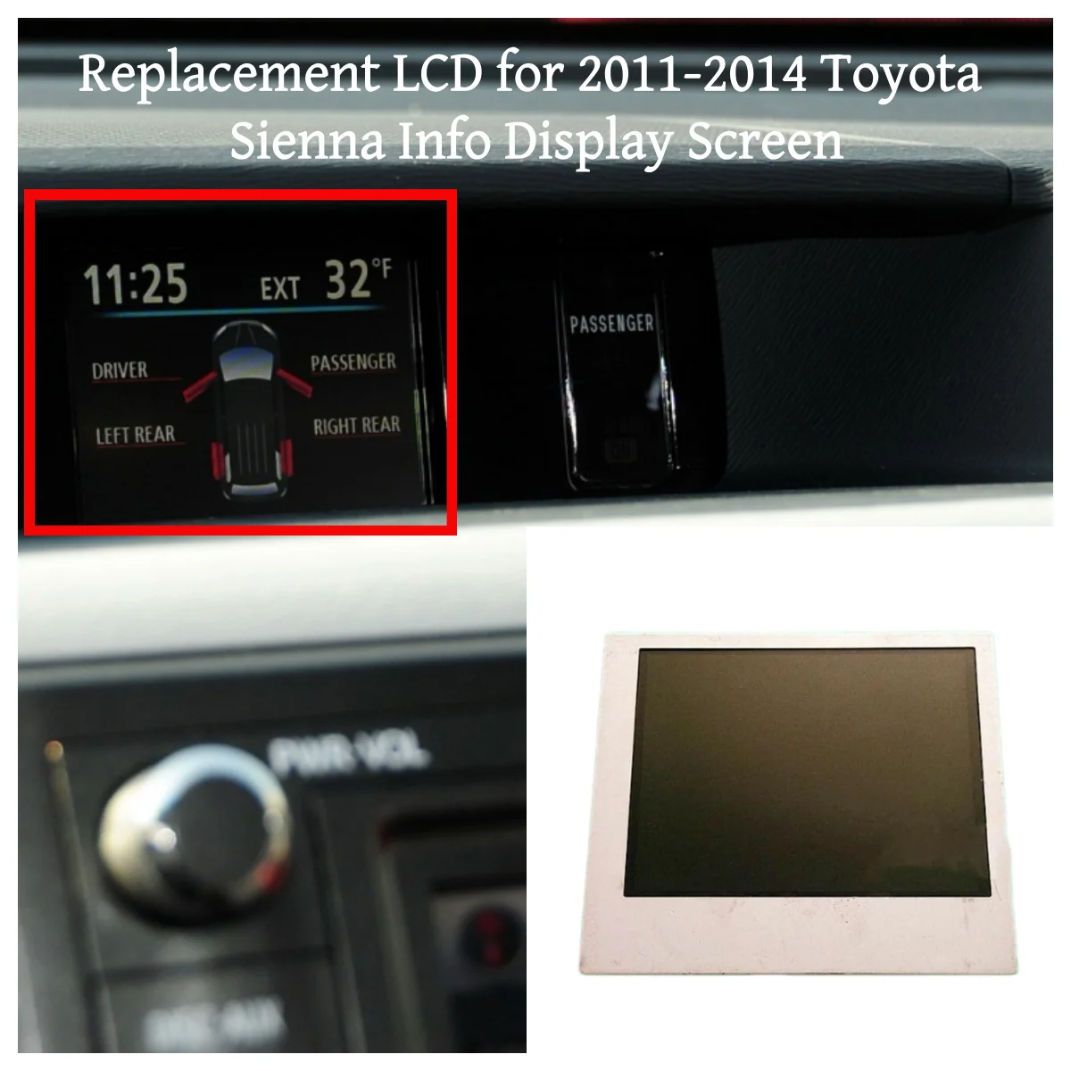2011-2014年式トヨタシエナ上部ディスプレイ画面センターダッシュディスプレイ用交換lcd