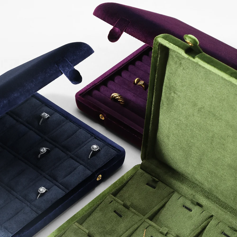 Yinbeini المخملية مجوهرات حقيبة للتخزين حلقة القرط قلادة حقيبة للتخزين XB002