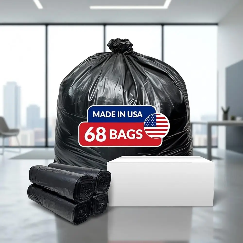 

Heavy-Duty 95-Gallon Super Size Trash Bags | 68 Count, Black, Ideal for Large Cleanups