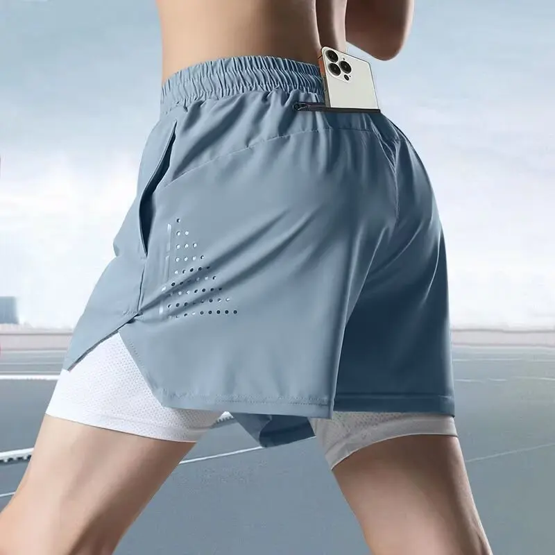 

Men's Sports Mesh Shorts for Cycling, Running, Gym, Marathon, and Triathlon - Quick-Drying with Inner Lining and Pockets for Sum