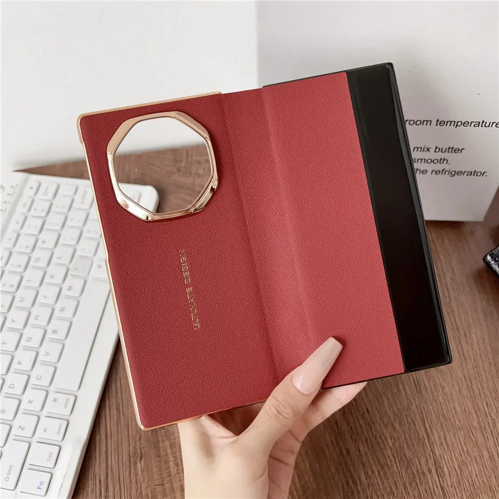 

Genuine Cowhide Leather Napa Flip Case for Huawei Mate XT Window View Cover