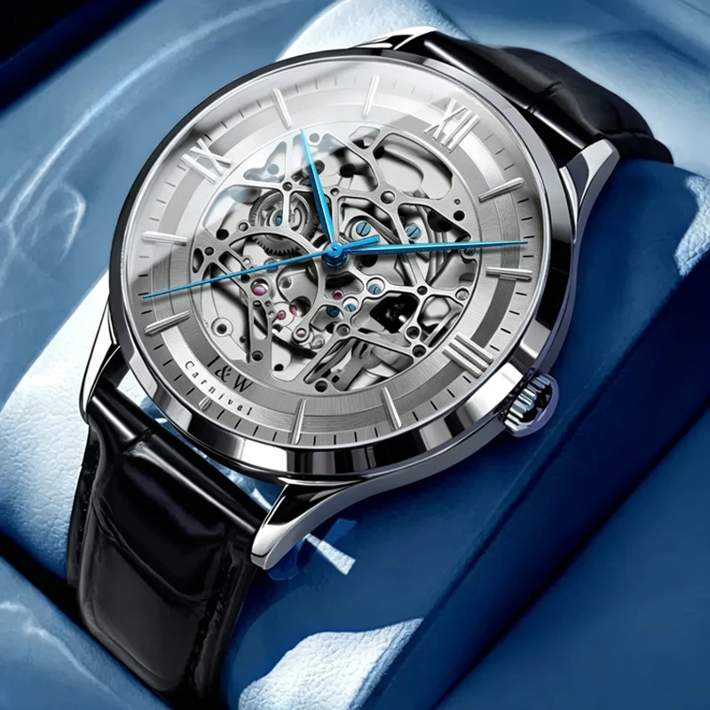 Carnival New High-end Series Skeleton Mechanical Watch Men Luxury Sapphire Glass Waterproof  Automatic Watch Relogio Masculino - view 5