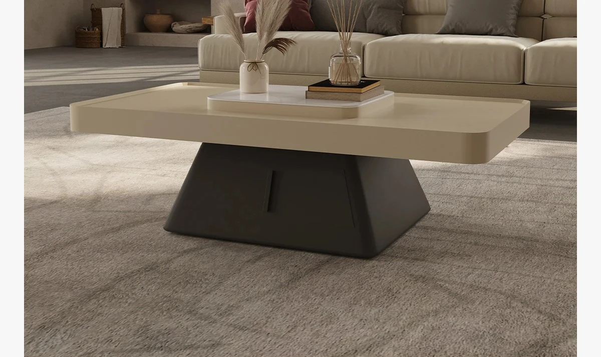 

Cream wind rectangular coffee table living room small apartment modern simple wind
