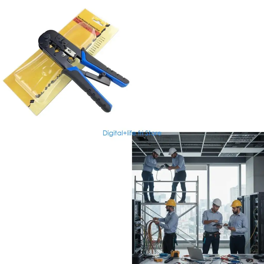 E06D Compact Networking Cable RJ45 Crimper With Integrated Cutting Stripping Functions For 6P 8P RJ11 RJ12 RJ45 Connectors