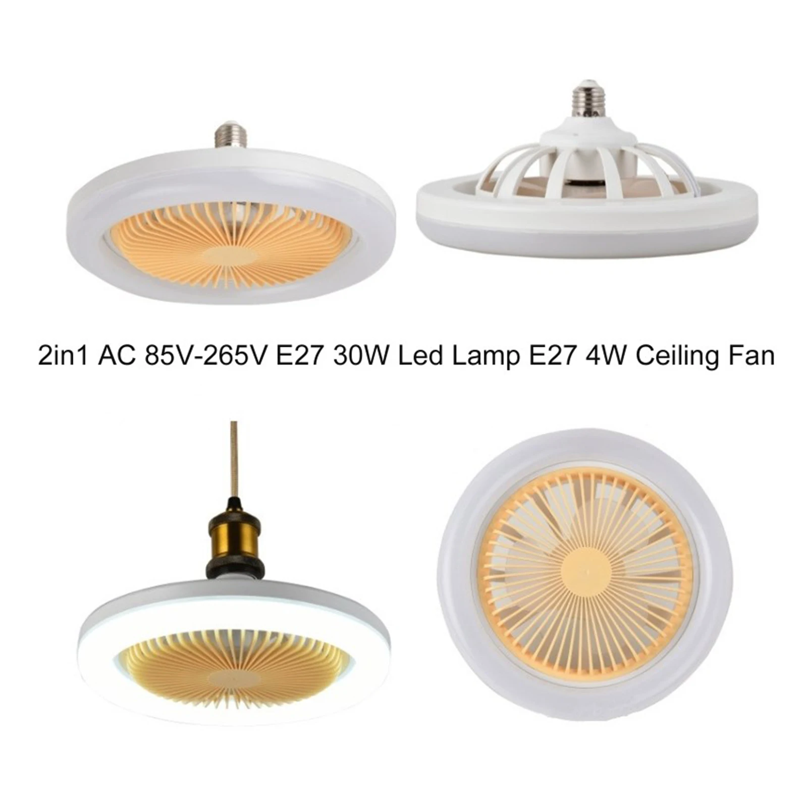 30W Quạt Tích Hợp Đèn E27 Từ Xa Đèn Ốp Trần Phòng Ngủ Phòng Khách Công Tắc Điều Khiển 2400LM Nhà Đèn AC86-25V