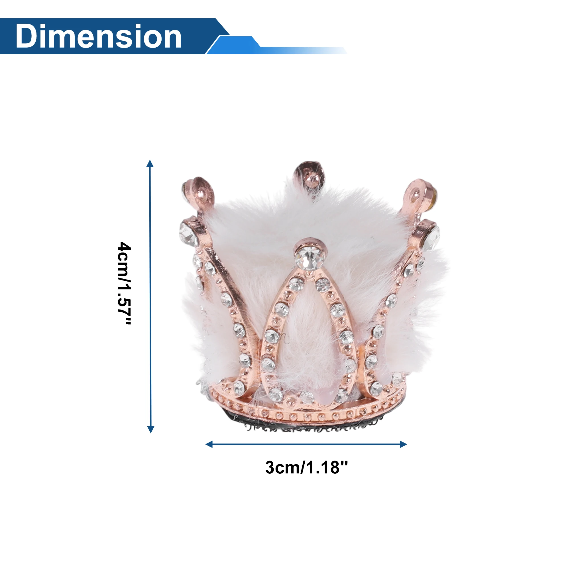 X Autohaux Motorcycle Helmet Accessories Decoration Plush Crown for Motorcycle Skiing Helmets Plush Alloy Sticker 1 Set