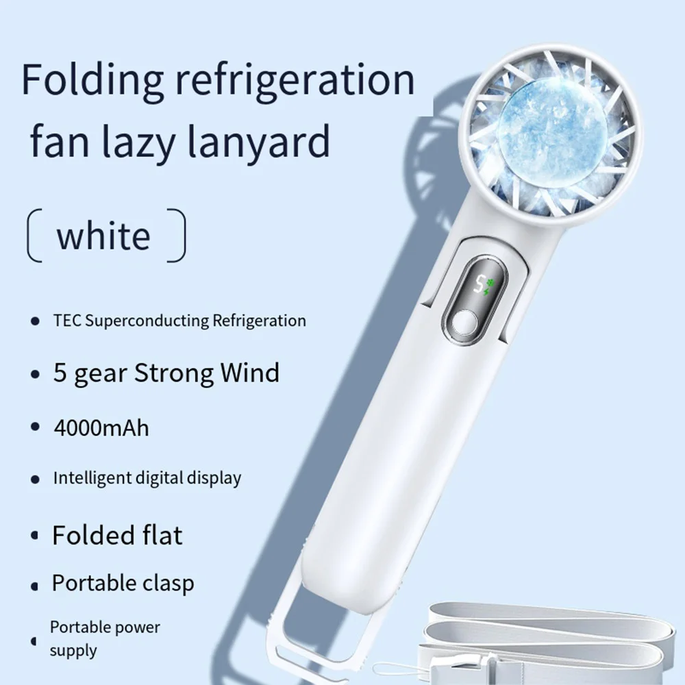 Portable Handheld Fan,Mini Fan Type-C Rechargeable,4000mAh Battery Operated Fan Handheld/Neck/Desk 3 in 1 Personal Fan