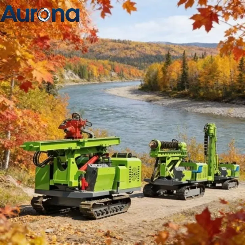 【Industrial】Crawler Hydraulic Pile Driver 4108 Engine 13000n.m Torque For Solar Farm Drilling