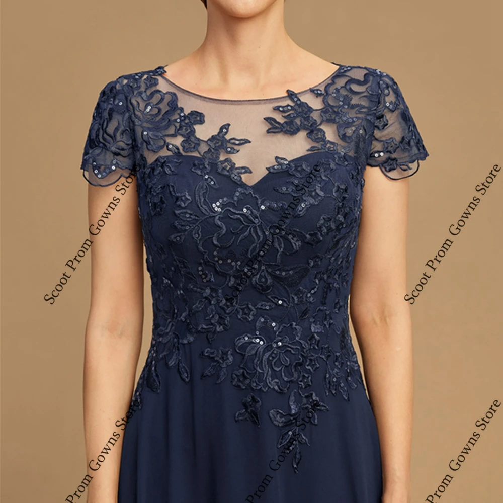 فساتين أم العروس بدون حمالات من Chamring دانتيل بأكمام قصيرة لحفلات الزفاف للنساء لصيف 2025 رداء الشاطئ De Soirée