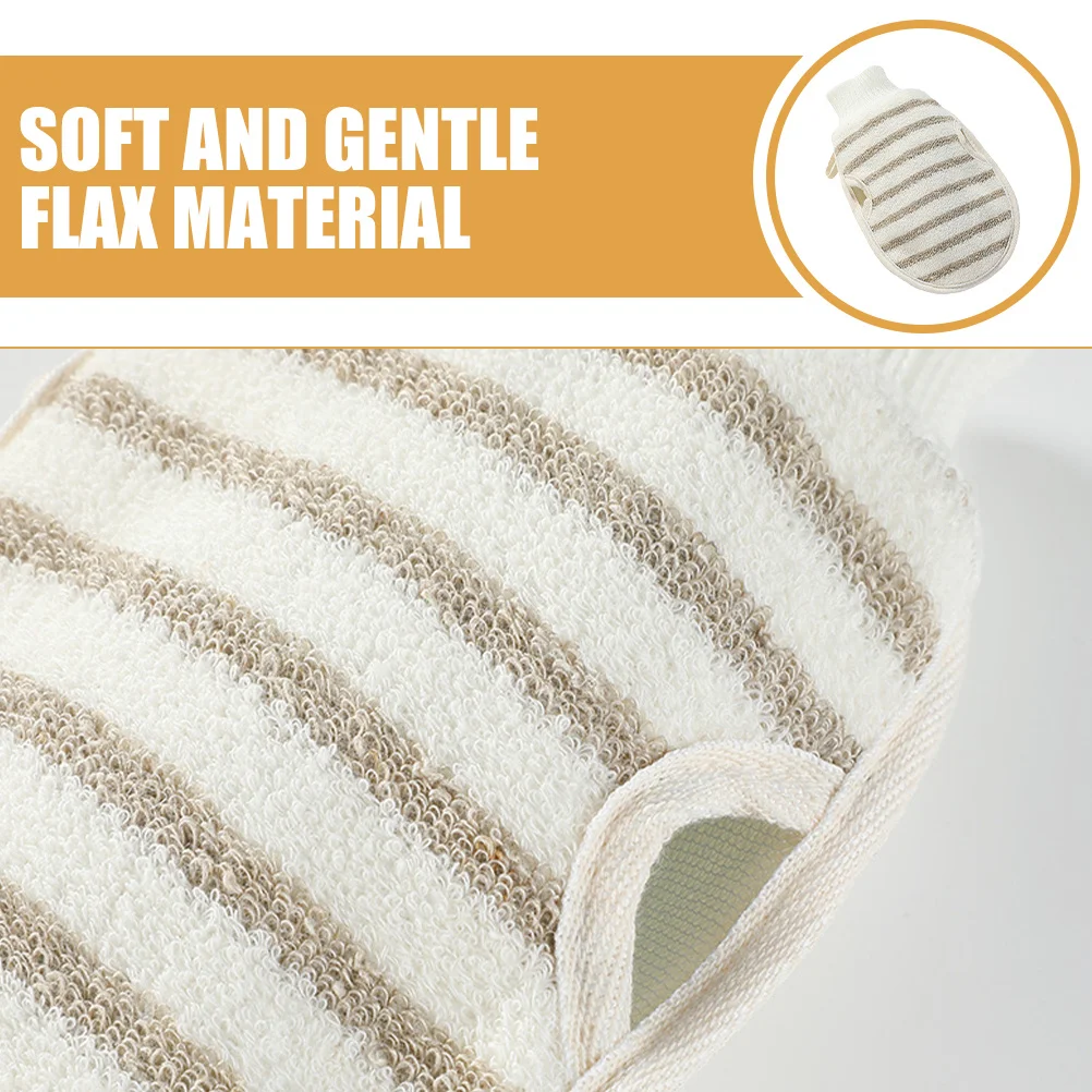 

Flax Fiber Bathing Mitt Exfoliating Mitten For Body Scrub Shower Glove Skin Cleaning Tool Double Sided Soft Cleansing