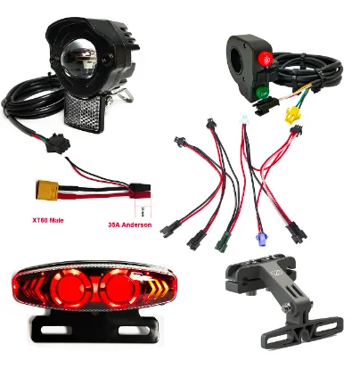 LED Headlight for Electric Scooter, Front and Rear Warning Lights, Night Spotlight, Headlamp for Cycling EBike, 36 V, 48V, 60V