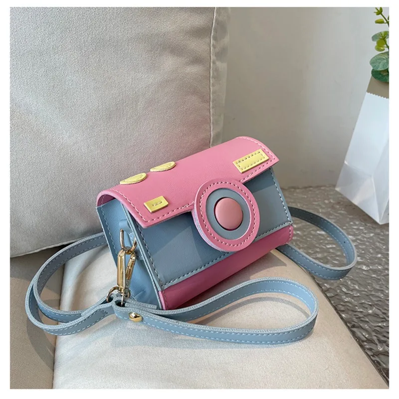 Camera Unique Design PU Shoulder and Crossbody Bags Personality Color Matching Compact Hand Bags for Women 2024 Fashion New