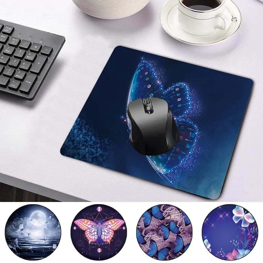 

Durable PU Leather Computer Mouse-pad Anti-slip Waterproof Butterfly Pattern Fashion Mouse Mat Portable Game Laptop Mousepad