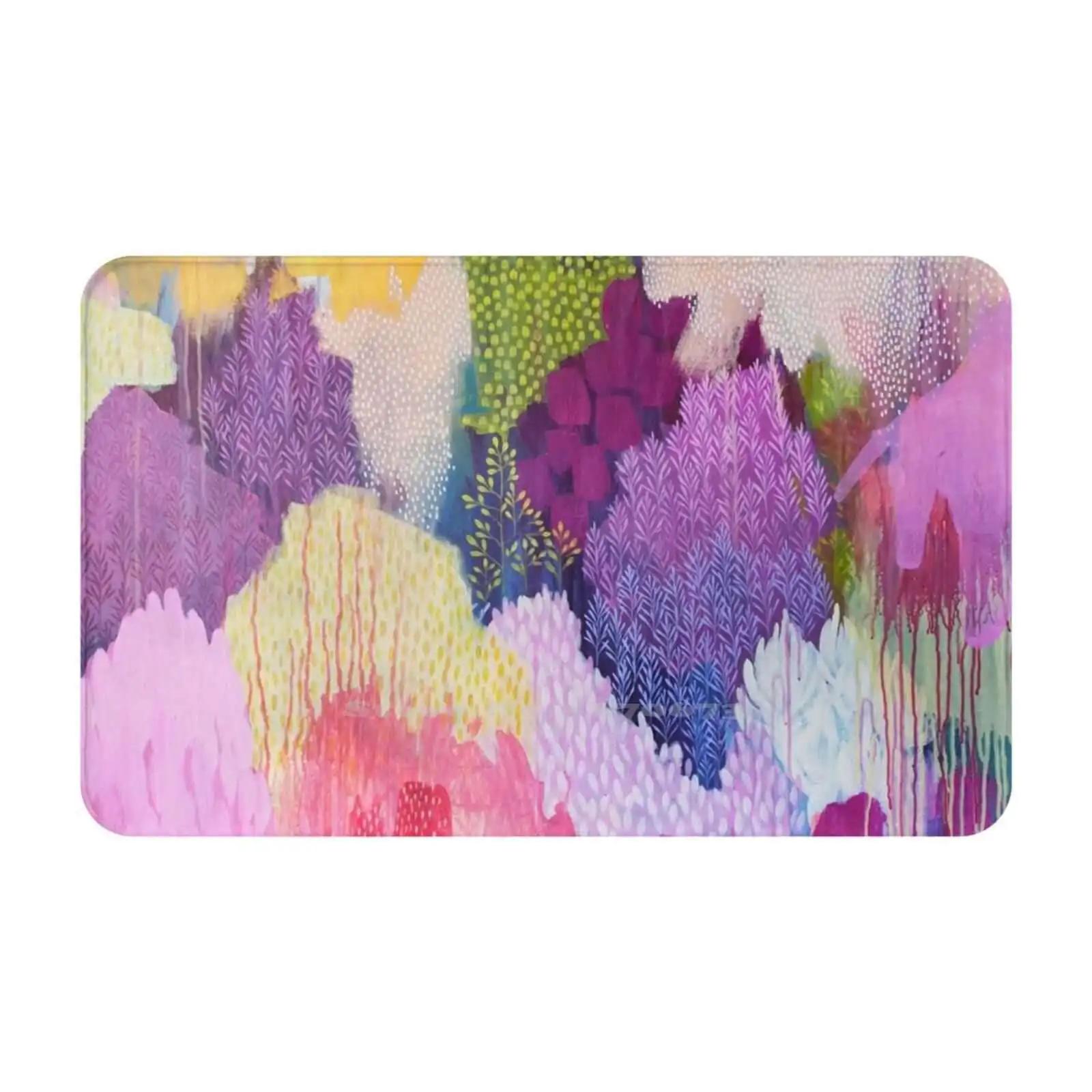 Summer Haze Soft Cushion Car Home Carpet Door Mat Abstract Pink Floral Botanical Painterly Pretty Girl Modern Clairbremner