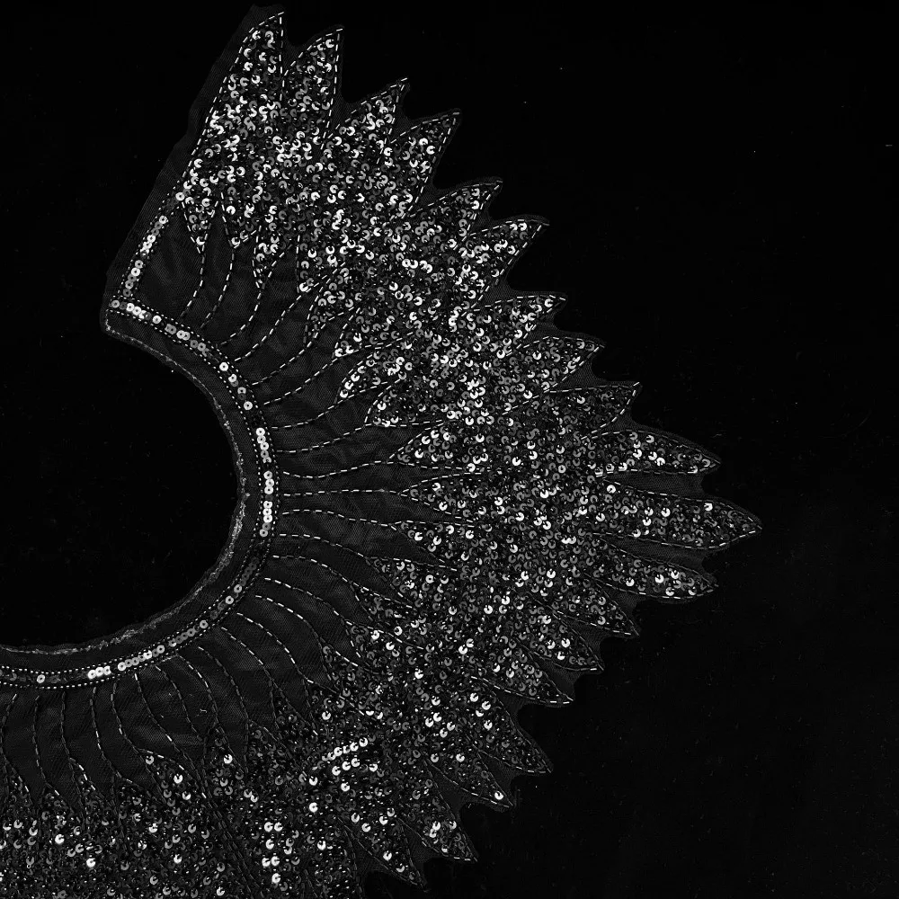 

Embroidered Front and Back Shawl Sequins Ethnic Style Clothing Appliques High-end Beads Decoration Fake Collar