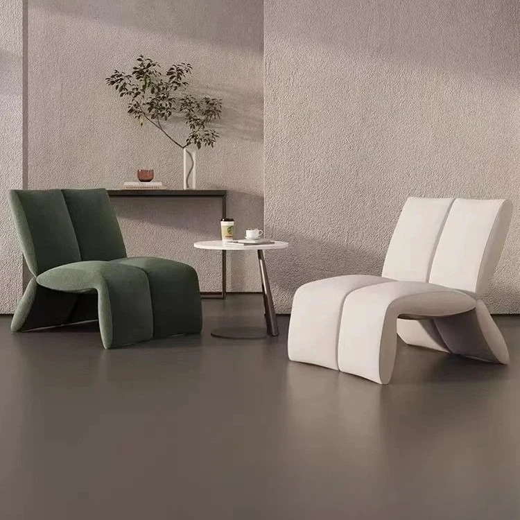 Light luxury modern living room single lazy sofa chair, hotel beauty salon rest, reception balcony leisure chair