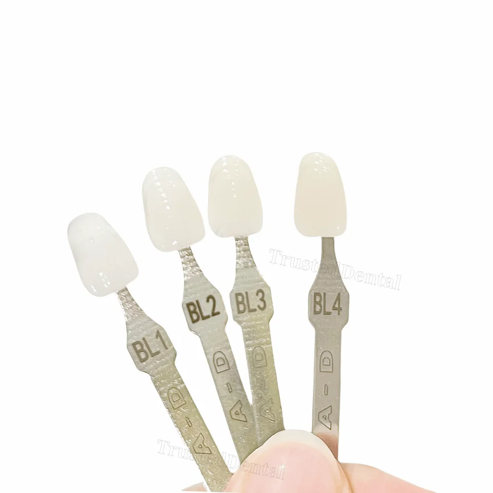 1 Set Dental Detachable Bleached A-D Shade Guide 4 Colors Bleach Chart Teeth Whitening Based Vita BL1/2/3/4